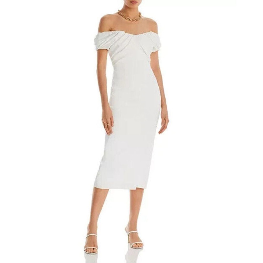 A. L. c. White off the shoulder white dress